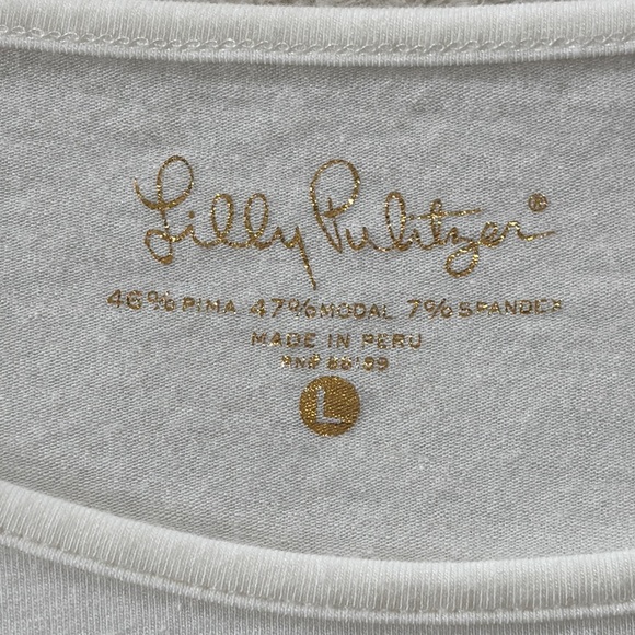 Chic White Lilly Pulitzer Tassel Hem Top - Picture 3 of 3